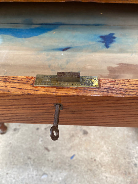 Antique Desk with Red Leather Top GHC