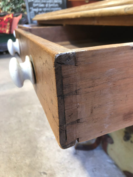 Rustic Pine Two Drawer Farmhouse Dining Table