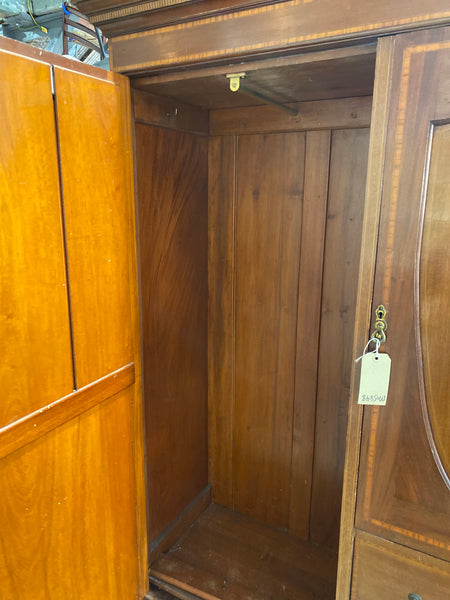Large Mahogany Wardrobe with Mother of Pearl Detail