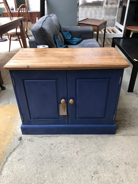 Pine Blue Painted Cupboard