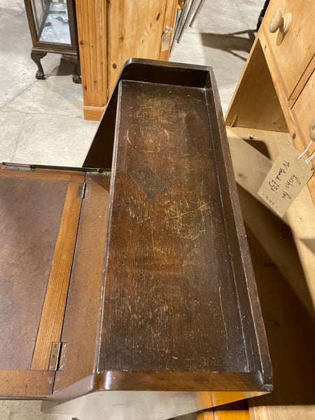 Narrow Vintage Oak Bureau