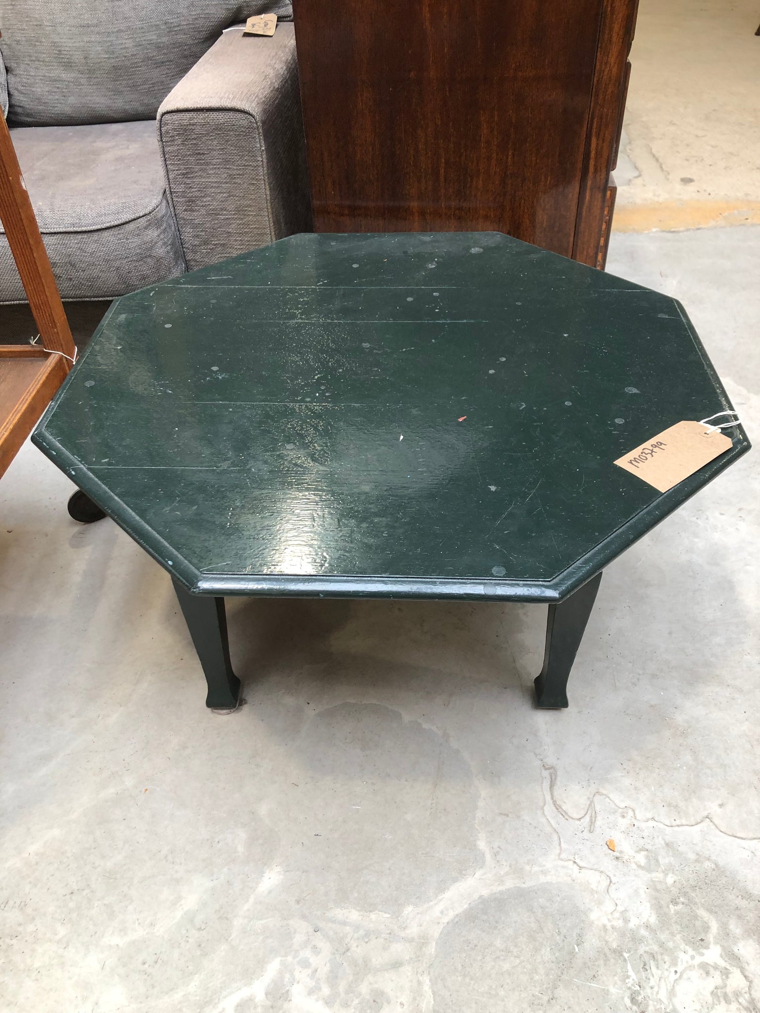 Green Painted Hexagonal Coffee Table