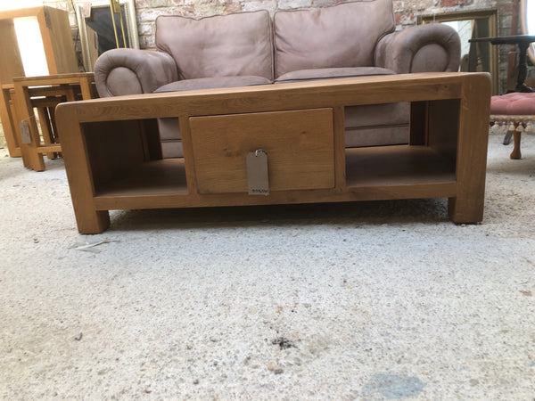 Oak Coffee Table with Drawers and Storage - GHC