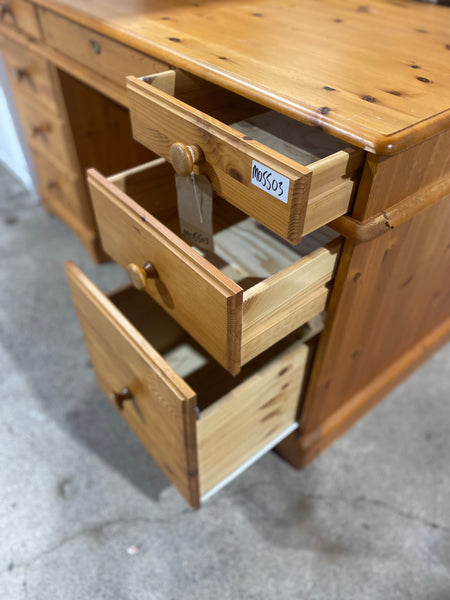 Large Pine Pedestal Desk