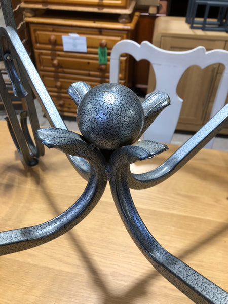 Round Glass Top Metal Table