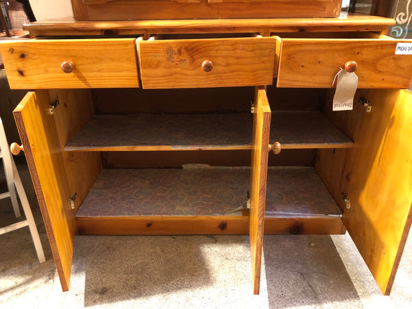 Pine Compact 3 Door Sideboard