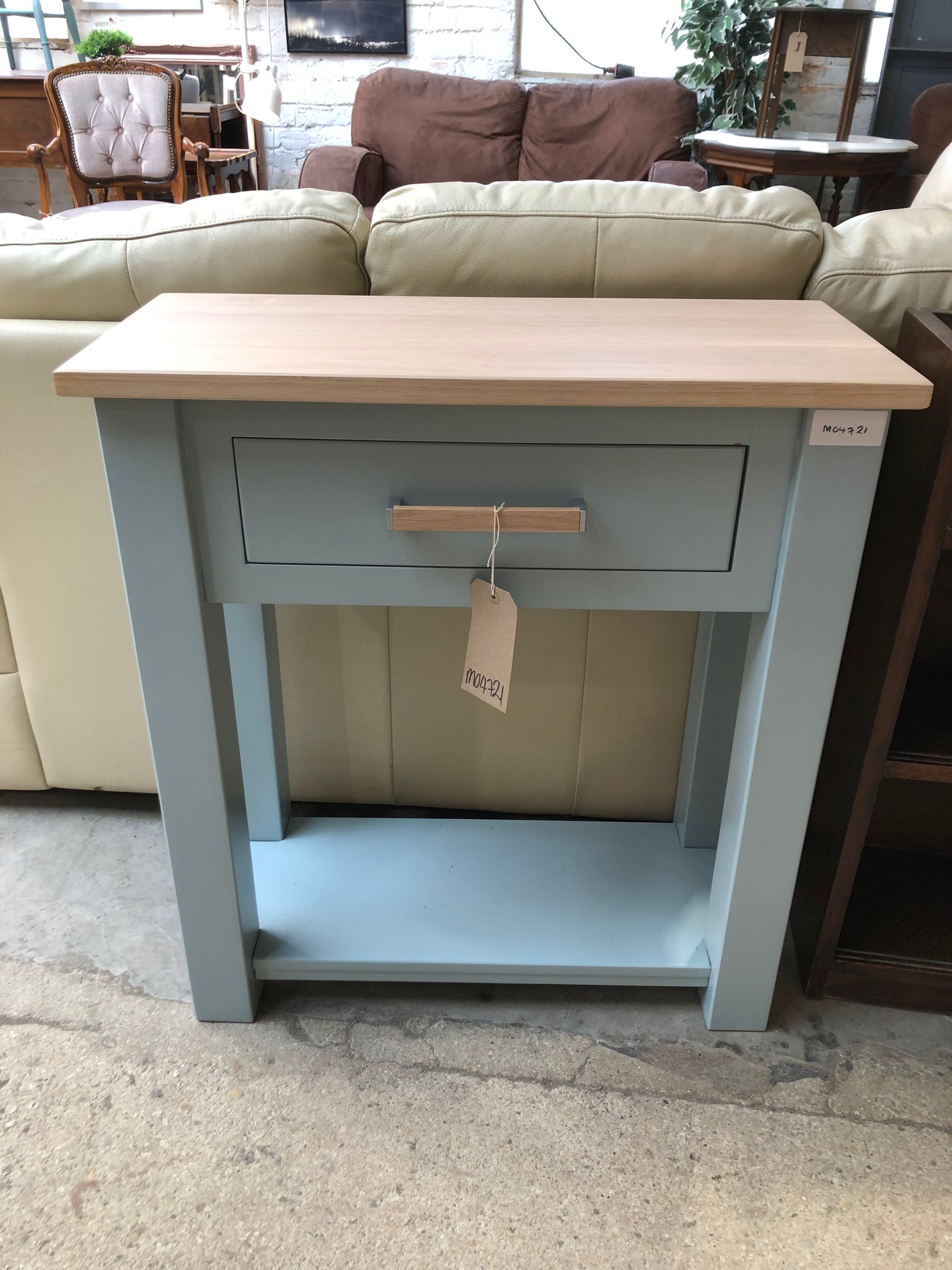 GHC - Cotswold Company Blue Oak Top Console Table