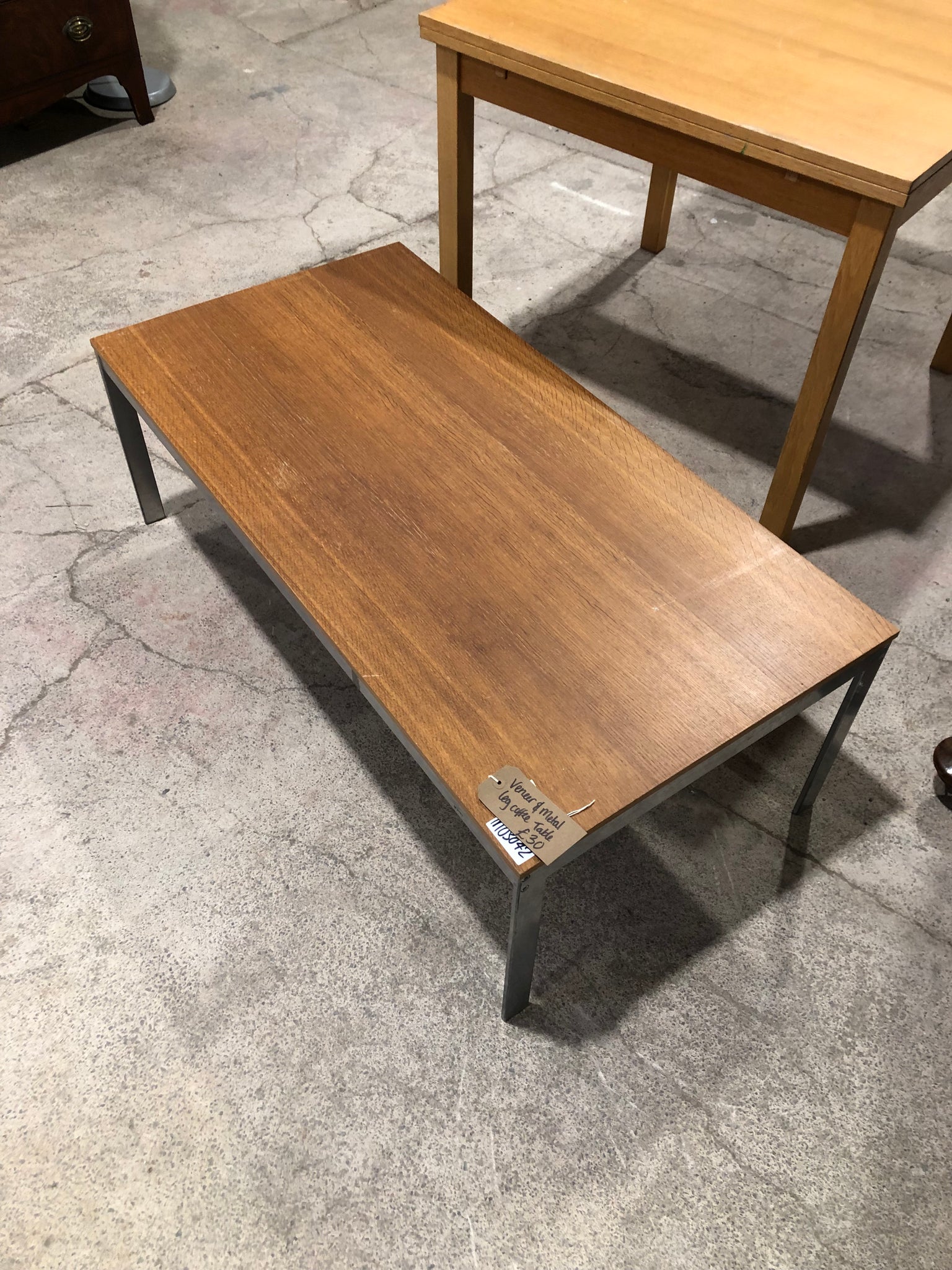 Veneer & Metal Coffee Table
