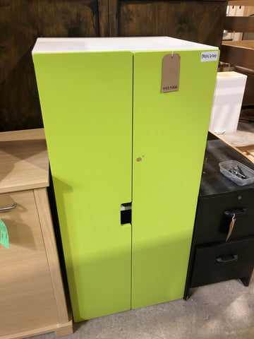 IKEA Green Cupboard with Clothes Rail