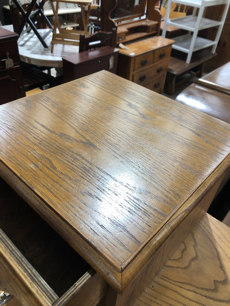 Oak Veneer Telephone Seat