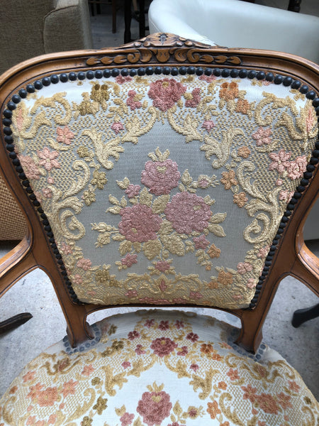 Louis XV Embroidered Pale Armchair