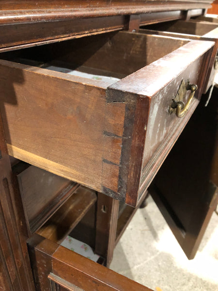 GHC - Dark Wood Antique Sideboard with Mirror