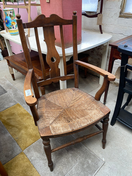 GHC - Oak Rush Seat Carver Chair