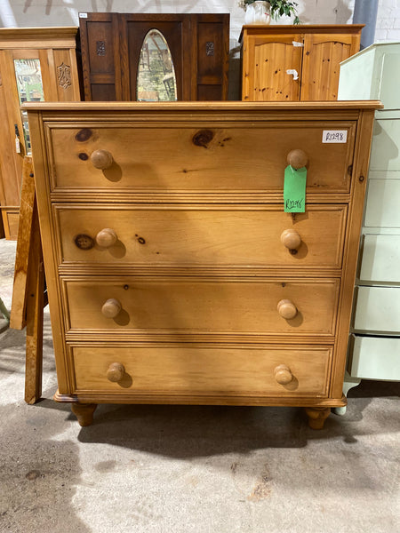 REF - Pine Chest of 4 Drawers