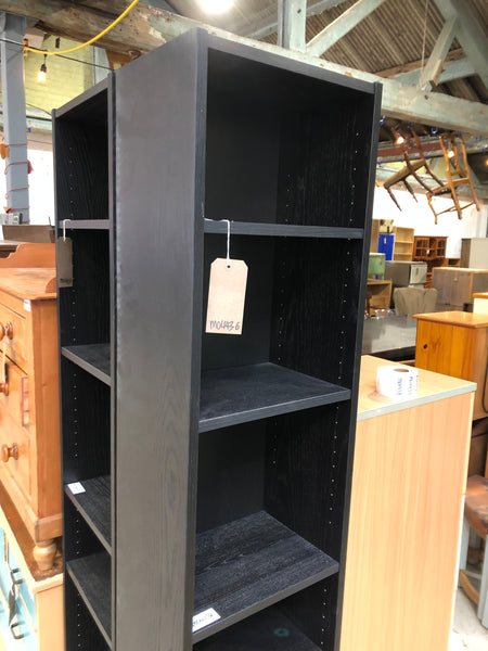 Tall Slim Black Bookcase