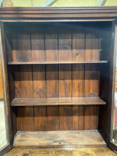 Antique Stained Oak Glazed Top Dresser