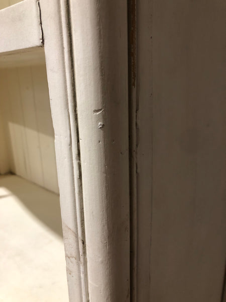 Tall White Wooden Bookshelf with Drawers