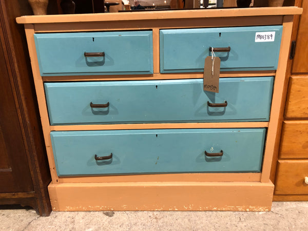 Vintage Painted 2 over 2 Chest of Drawers