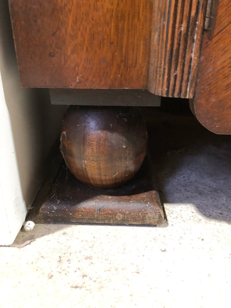 Vintage Art Deco Oak Compact Sideboard