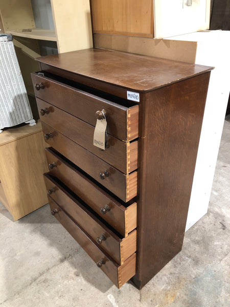 Vintage Lebus Tallboy Chest of 6 Drawers