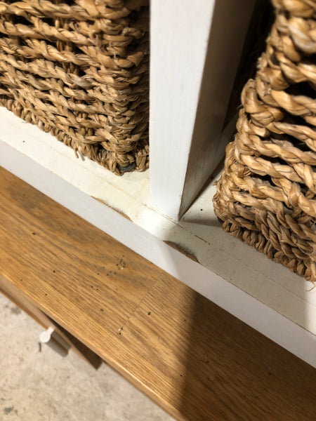 White Hallway Bench with Storage