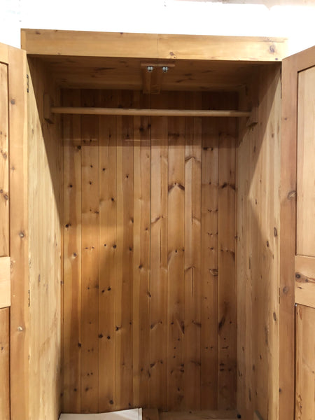 Tall Pine Wardrobe with Two Drawers