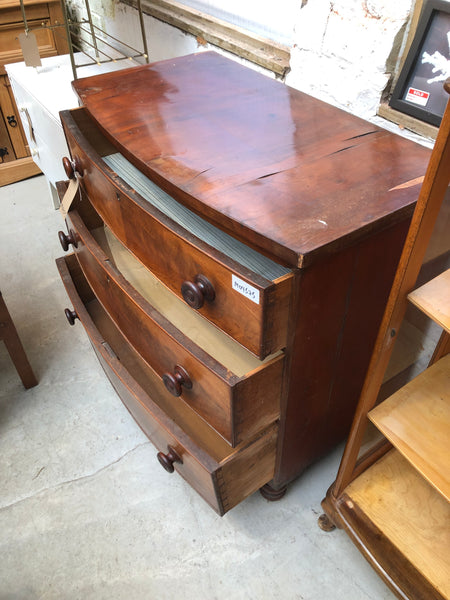 Flamed Mahogany Chest of Three Drawers