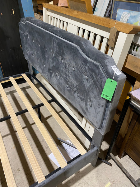 REF - Fabric Kingsize Bedframe & Mattress