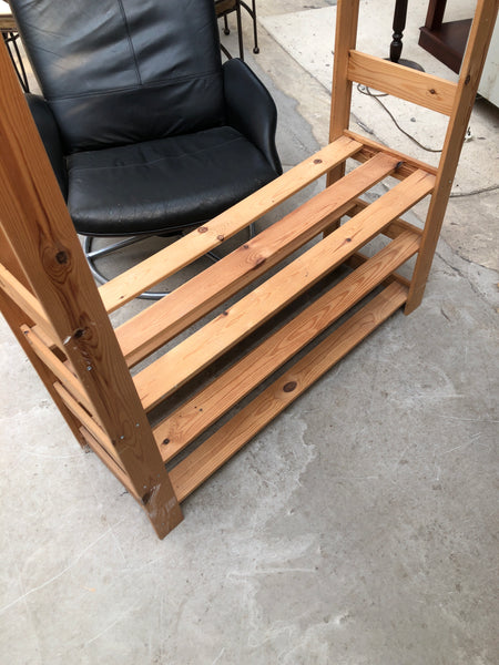 Pine Shelving Unit with Hanging Rail