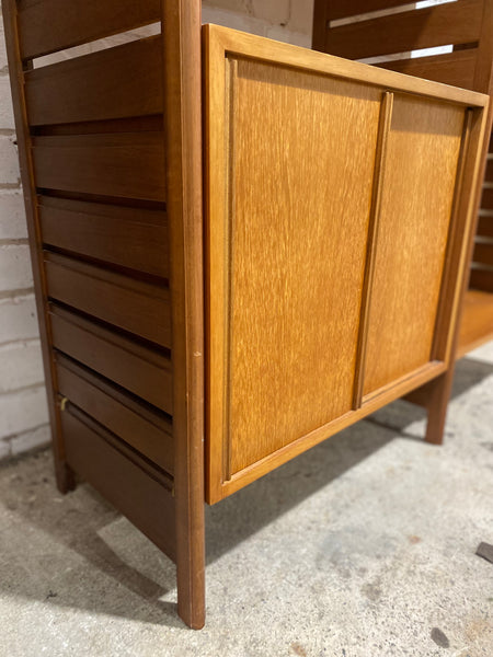Vintage Staples Teak Ladderax 2 Bay Shelving Unit