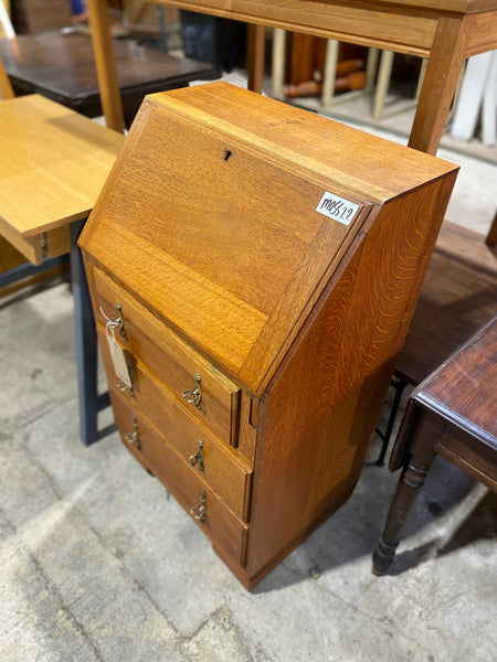 Vintage Narrow Oak Bureau