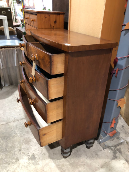 Walnut & Flamed Mahogany Tallboy