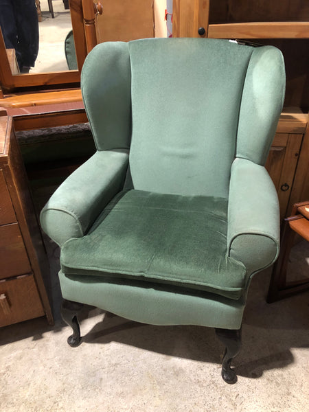 Velvet Wingback Armchair