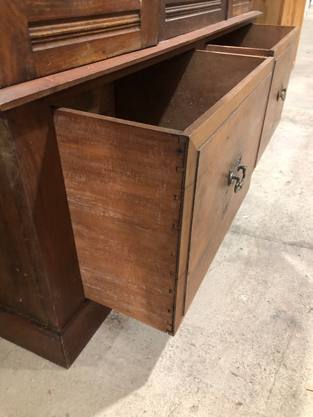 Antique Wardrobe with Walnut Panels