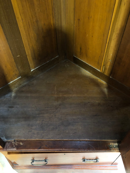 Antique Mahogany Corner Coat Cupboard