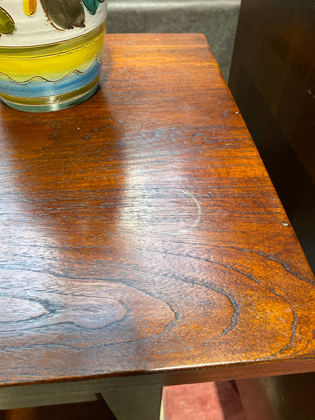 Dark Stained Wood Console Table With Drawers