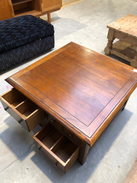 Decora Square 4 Drawer Wooden Coffee Table