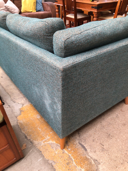 Contemporary Blue Fabric Corner Sofa