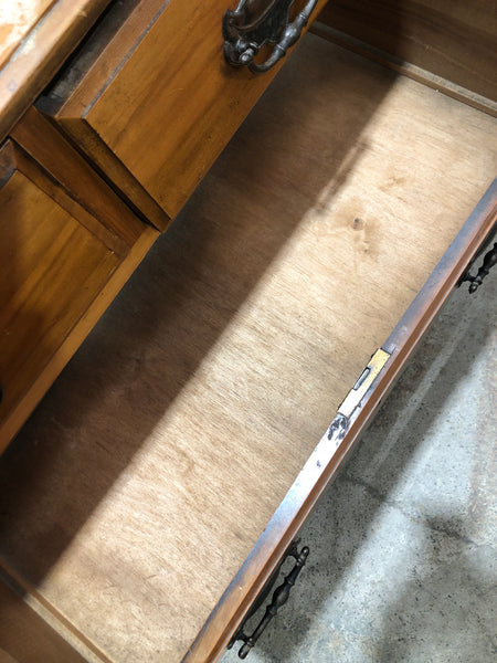 Vintage Four Drawer Vanity Dresser with Mirror