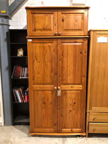 Pine Wardrobe with Top Cupboard