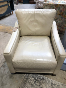 Cream Faux Leather Armchair