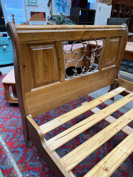 Pine & Metal Double Bedframe