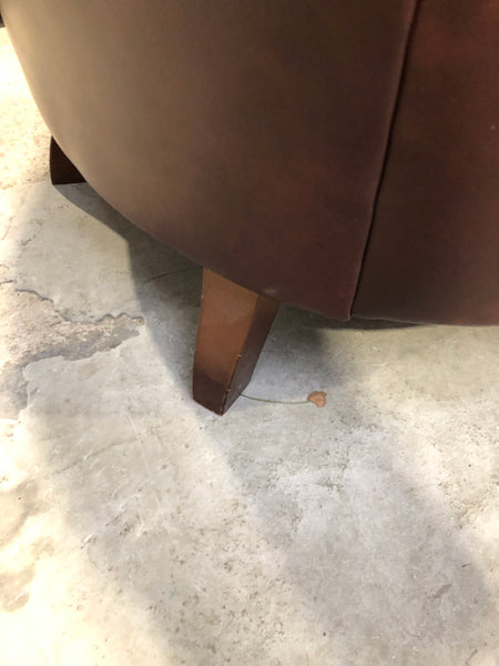Oxblood Leather Buttonback Armchair