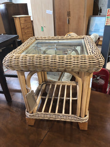 Bamboo & Glass Side Table