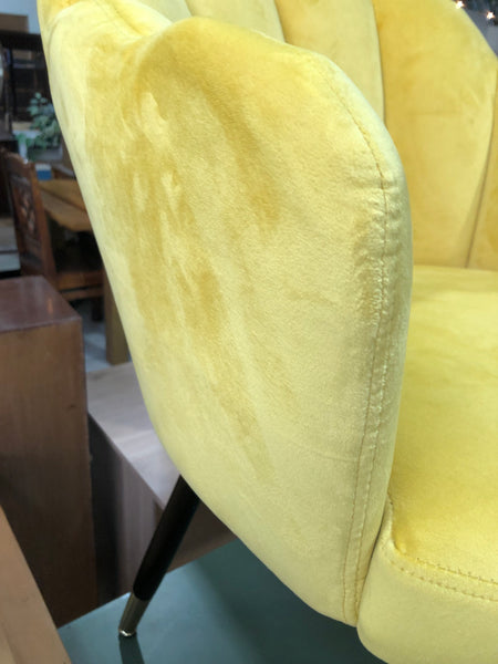 Yellow Scalloped Back Chair