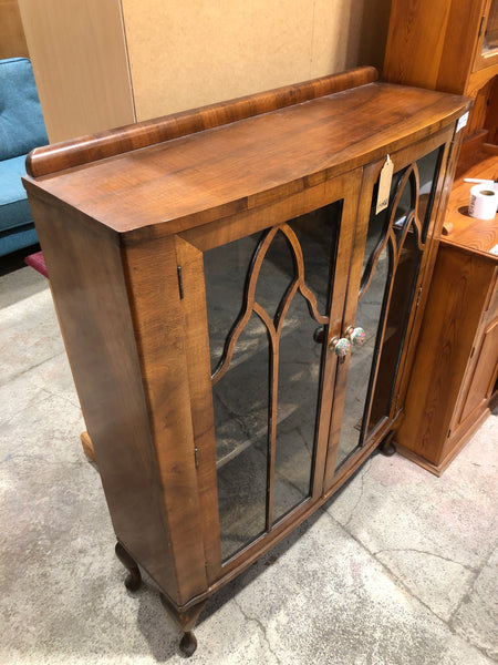 Antique Bow Fronted Display Cabinet