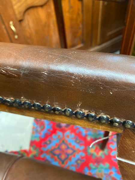 Faux Leather Buttonback Armchair