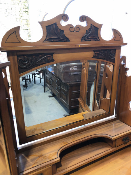 Dressing table with mirror and drawers