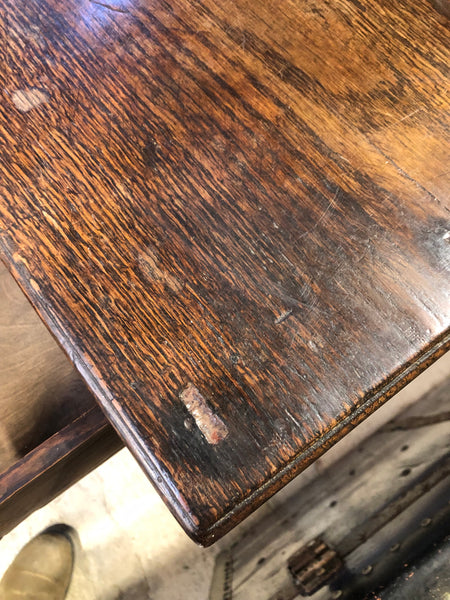 Antique Oak Inlaid Console Table