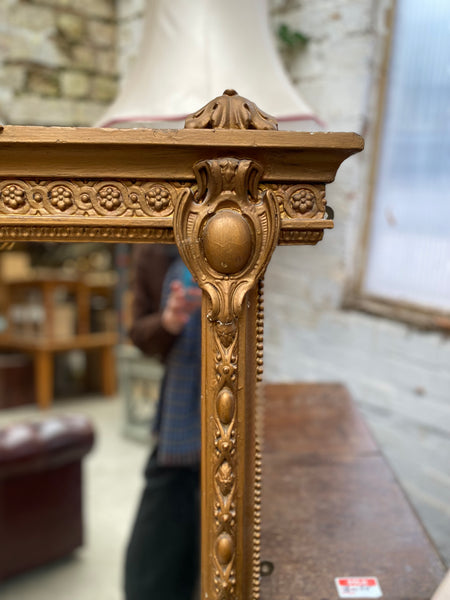 Large Gilt Framed Over Mantle Mirror